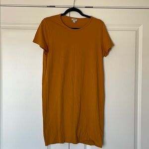 J. Crew Yellow/Gold T Shirt Dress